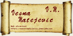 Vesna Matejević vizit kartica